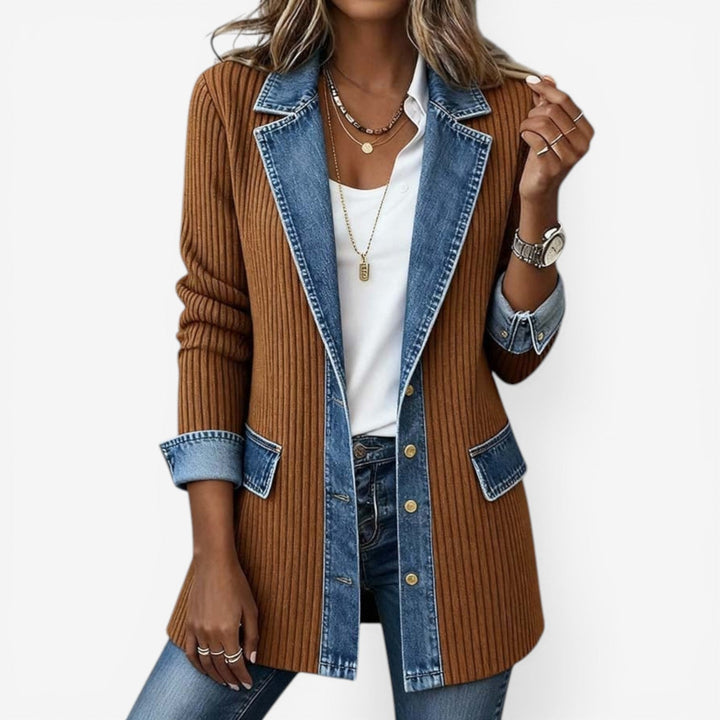 Tirexa | Mixed Denim Jacket, Modern Layered Effect