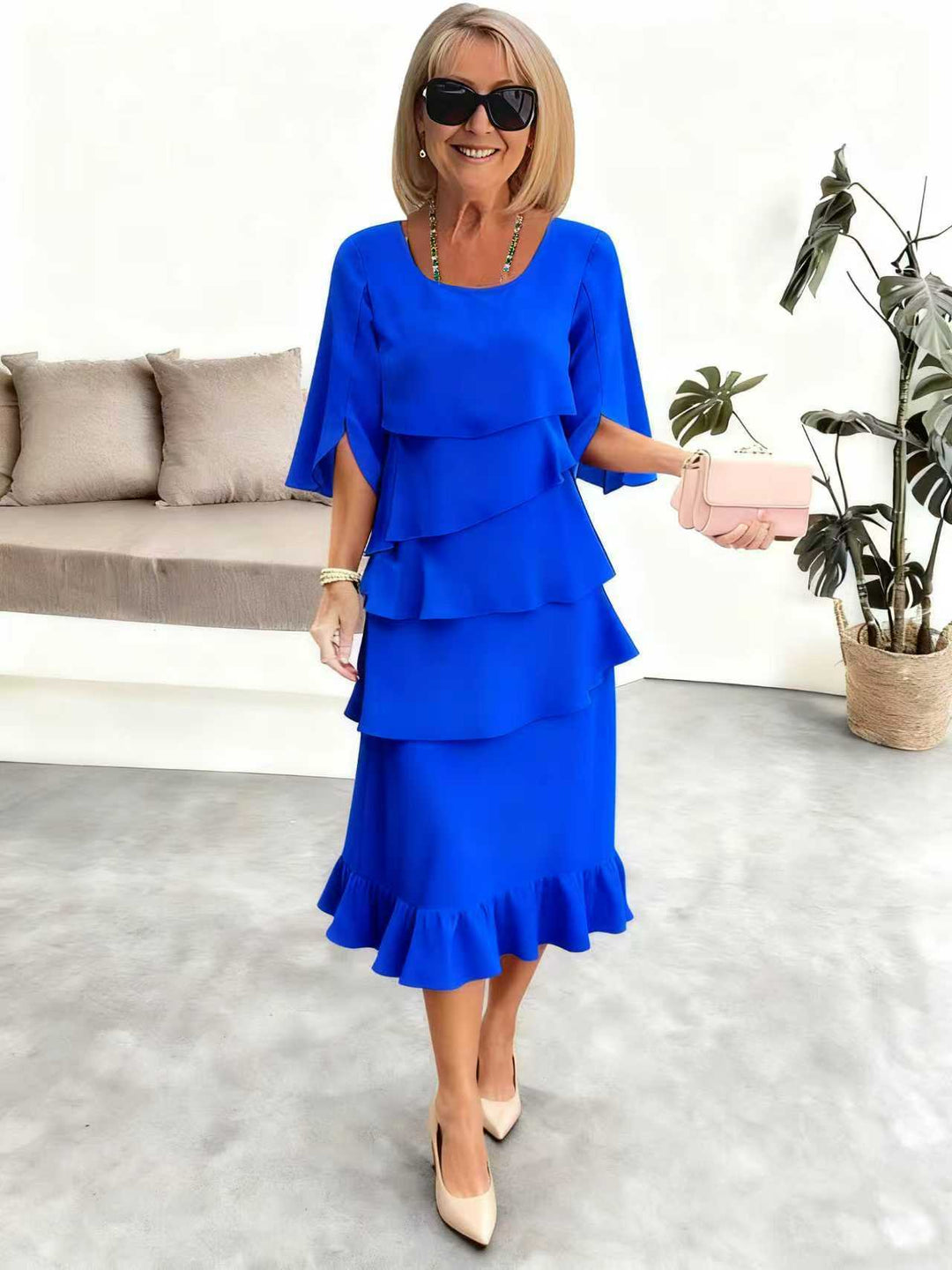Anna | Elegant Midi Dress with Ruffles
