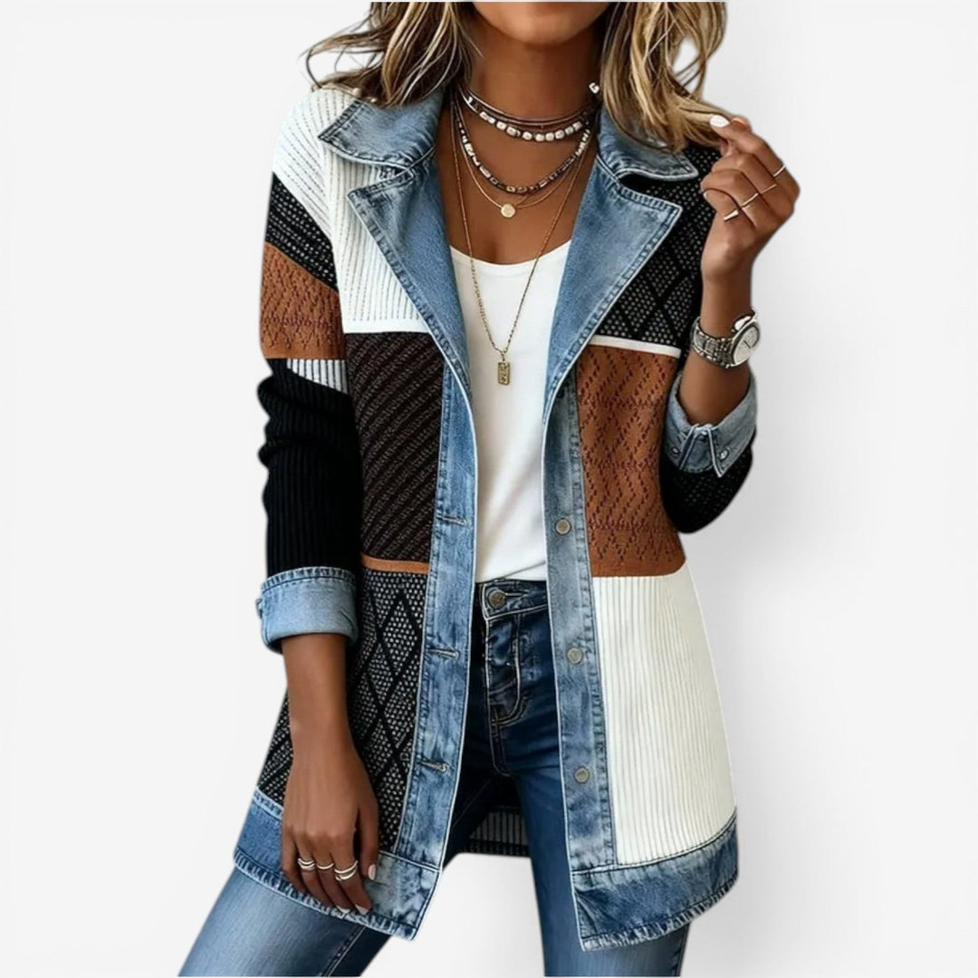 Tirexa | Mixed Denim Jacket, Modern Layered Effect