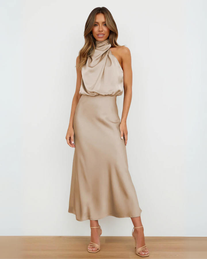 Quentin Draped Dress Sahara