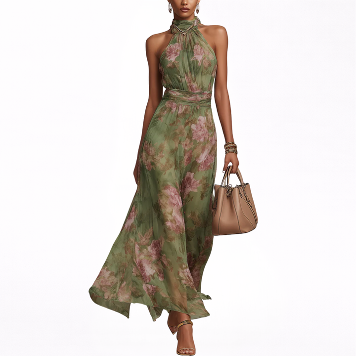 Livia | Floral Maxi Halter Dress