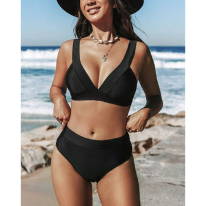 Hilde – High-waisted solid swimsuit