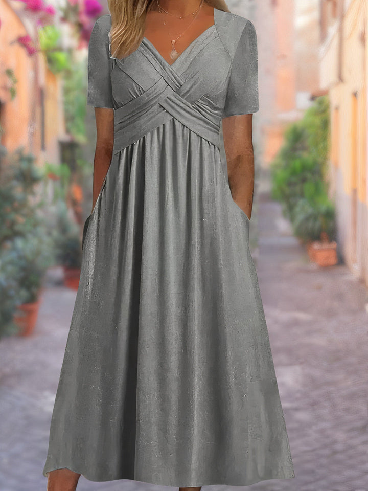 Sylvia | V-Neck Dress Covering the Belly