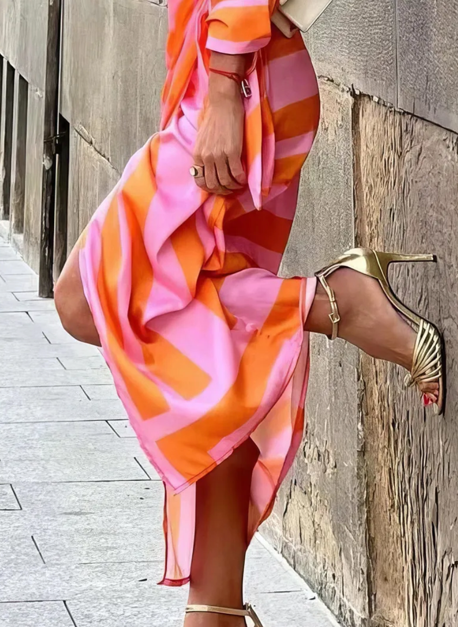 Elvina - Printed Shawl Dress