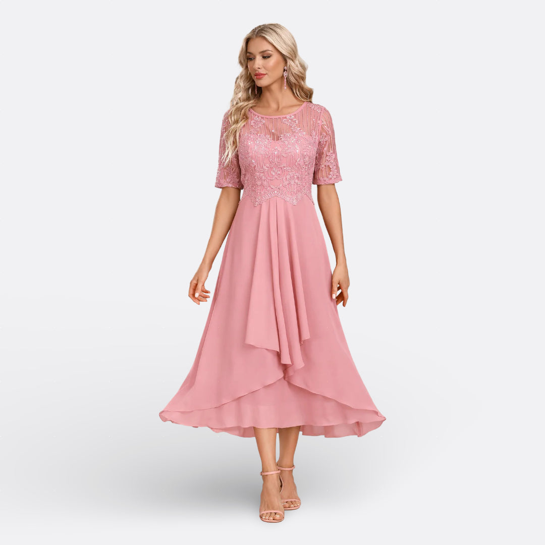 Mariana - Short Sleeve Lace Dress