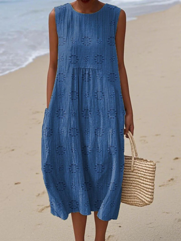 Rose | Elegant and Refined Midi Dress with Delicate Embroidery