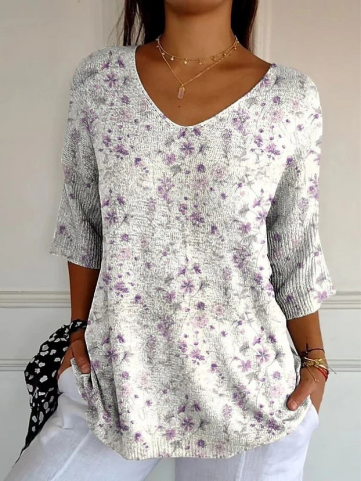 Women's Floral Pattern Vintage Sweater