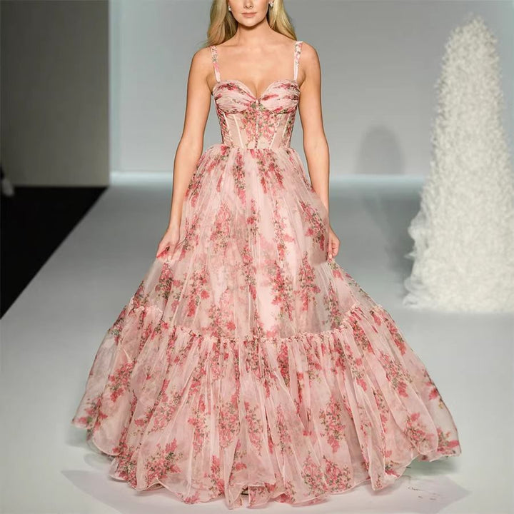Elysian Ruffled Tulle Maxi Dress