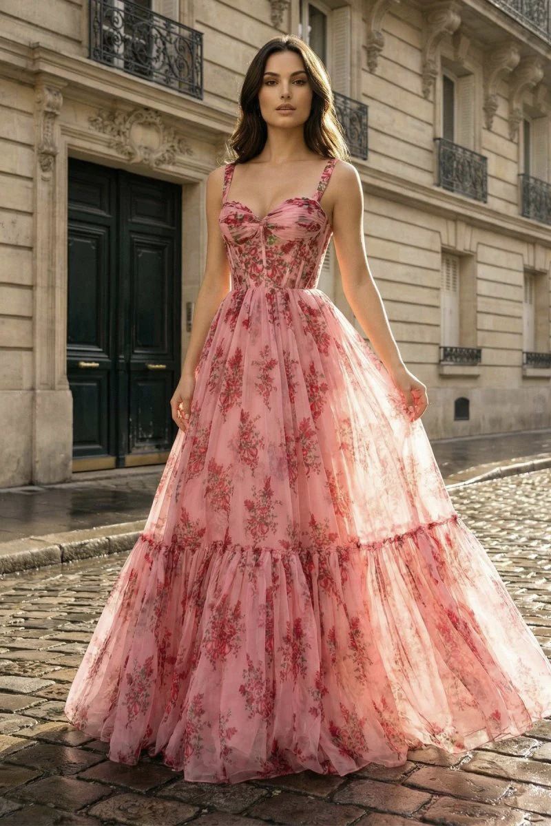 Elysian Ruffled Tulle Maxi Dress