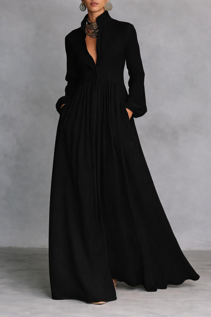 Serena | Fluid Button Maxi Dress