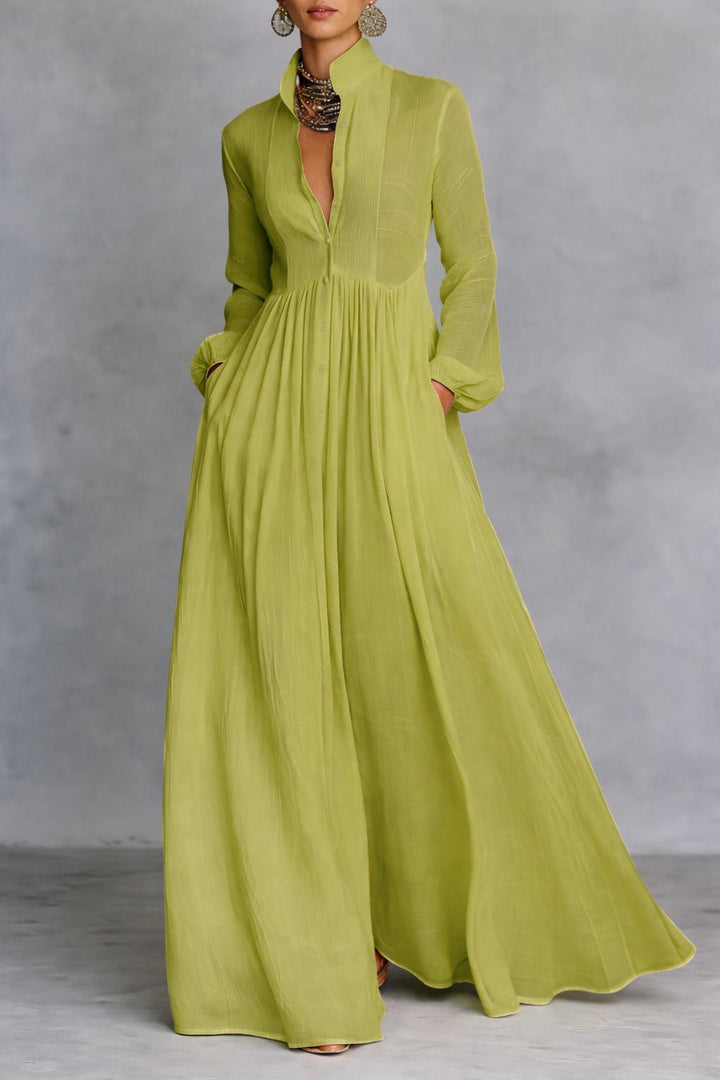 Serena | Fluid Button Maxi Dress