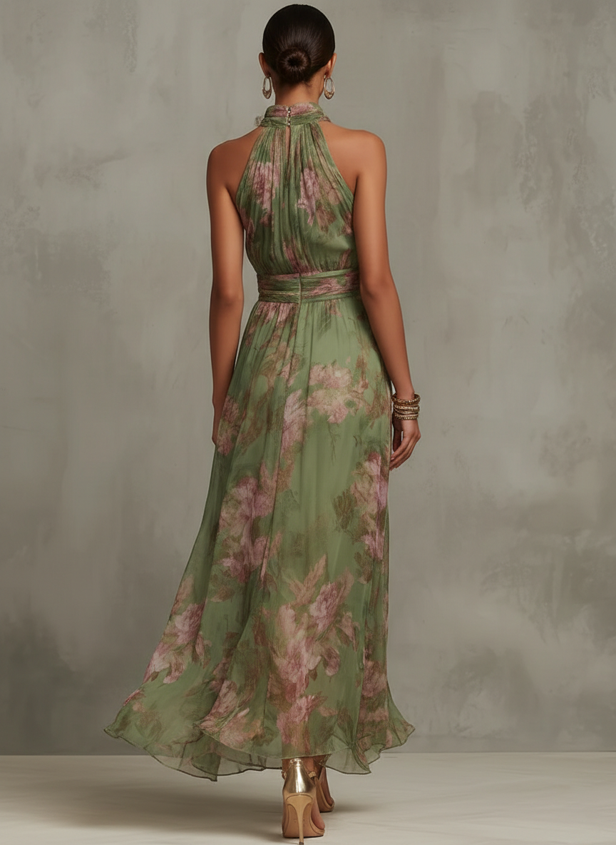 Livia | Floral Maxi Halter Dress