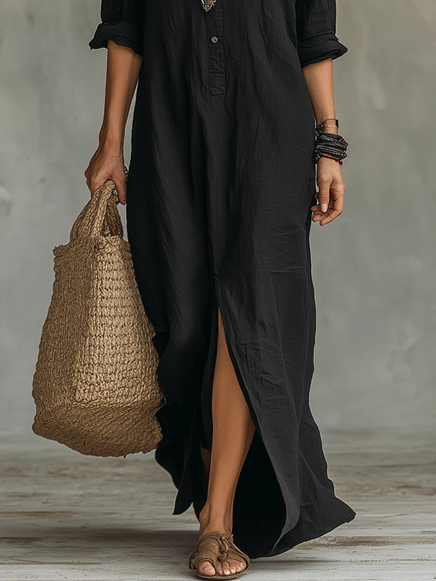 Soline | Long Dress with Buttons