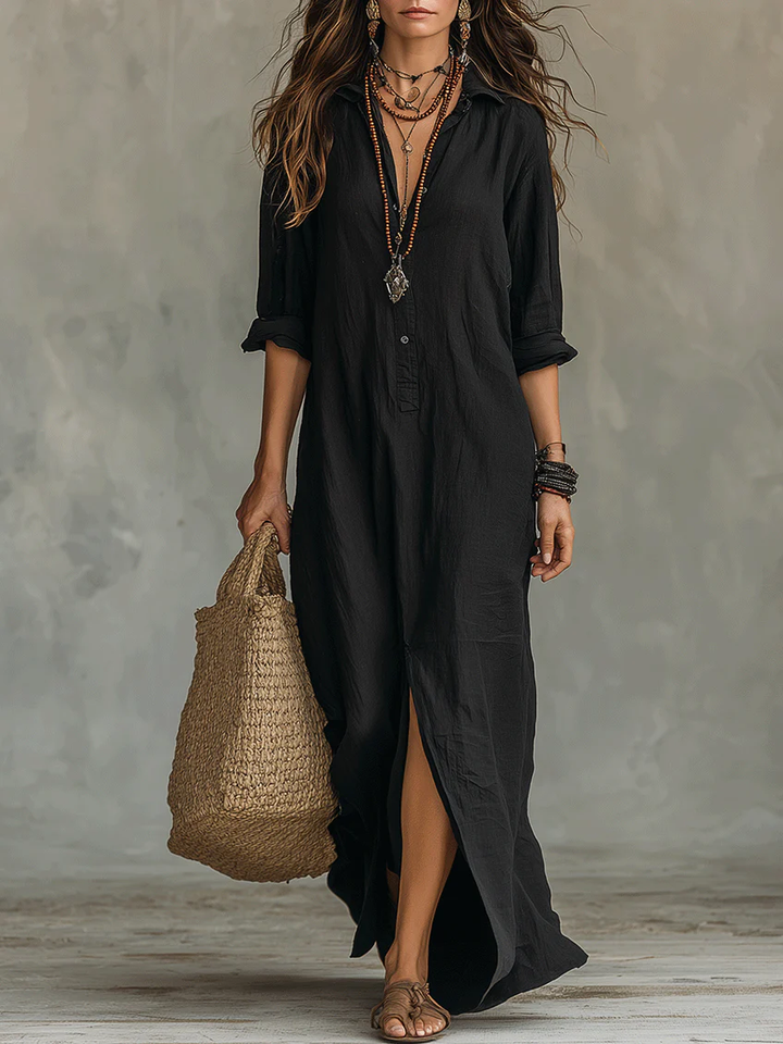 Soline | Long Dress with Buttons