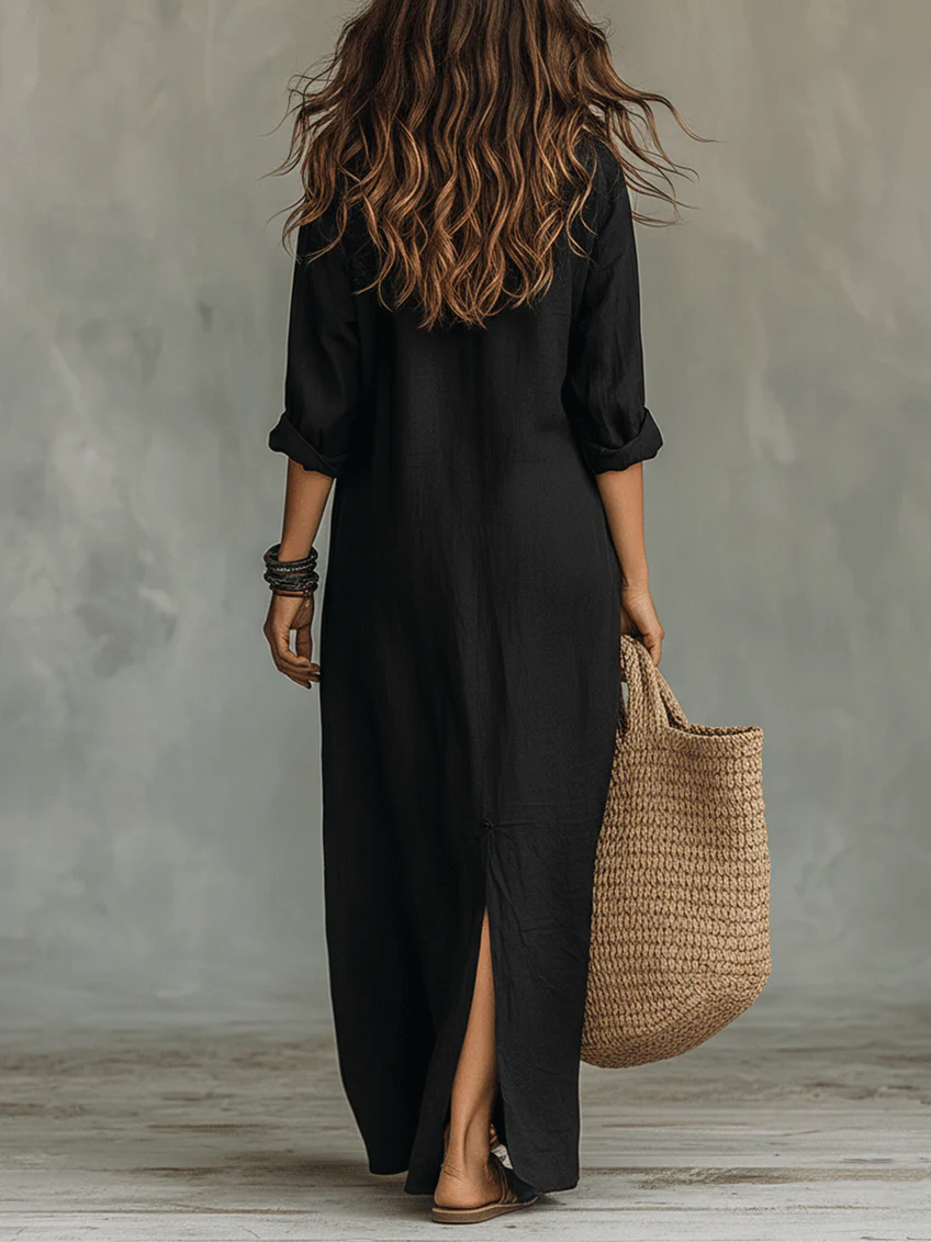 Soline | Long Dress with Buttons