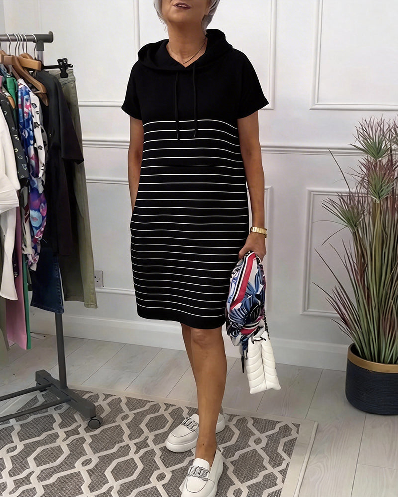 Gavellea | Striped Hoodie Dress, Casual Comfort