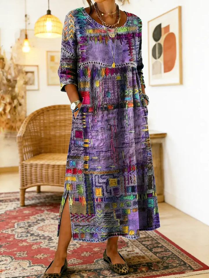 Marjan | Denim Dress with Unique Print