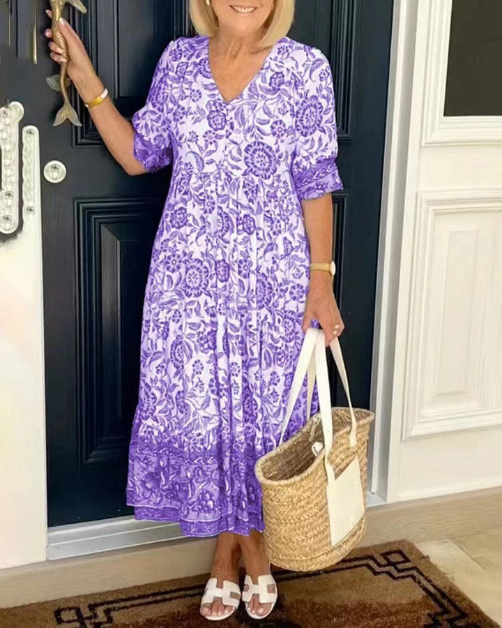 Madison – Floral V-Neck Dress