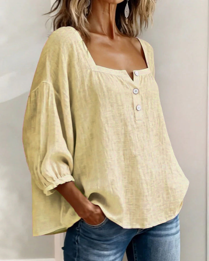 Elina | Elegant Square Collar Blouse