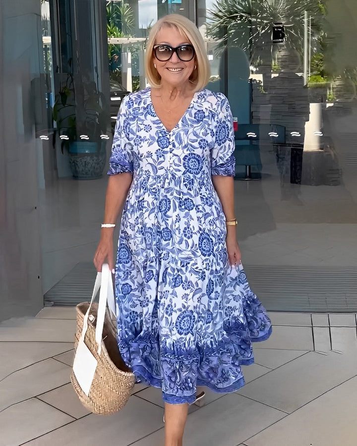 Madison – Floral V-Neck Dress