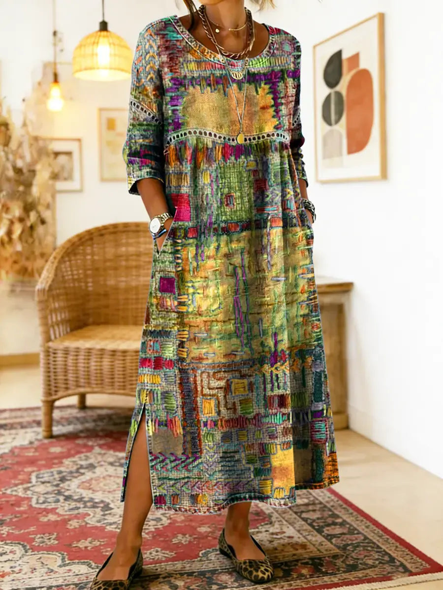 Marjan | Denim Dress with Unique Print