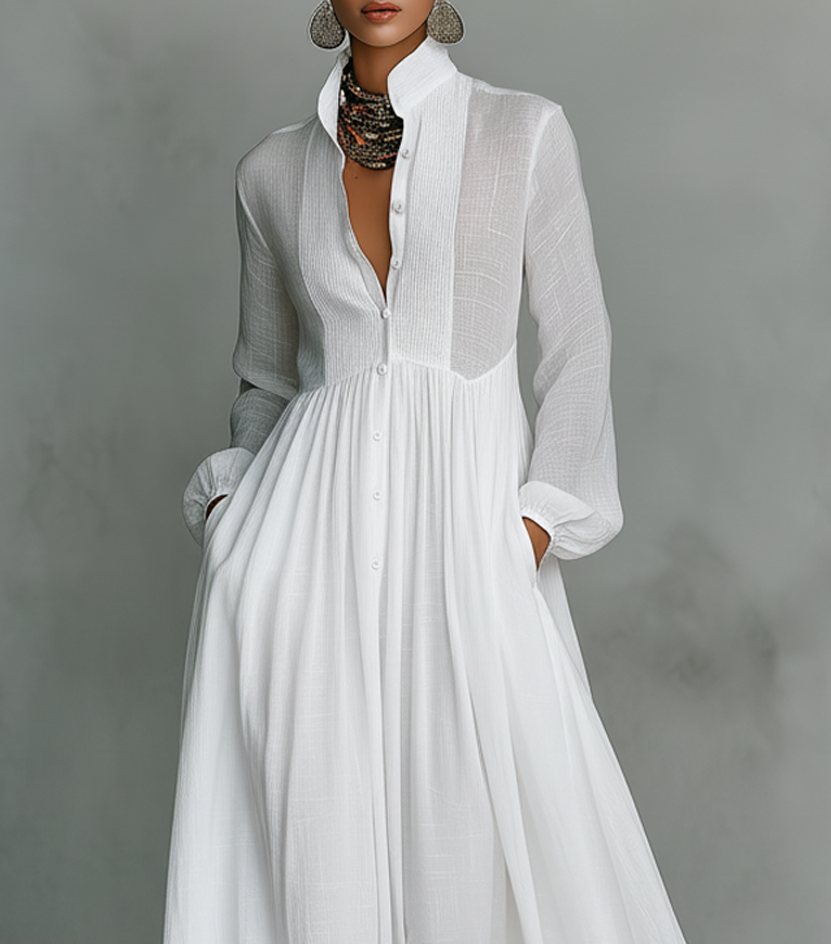 Serena | Fluid Button Maxi Dress