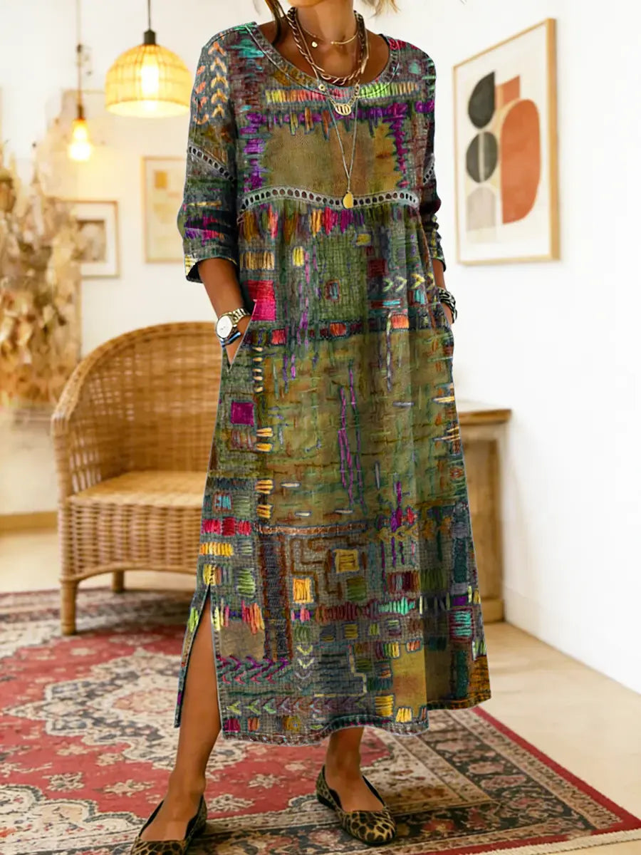 Marjan | Denim Dress with Unique Print