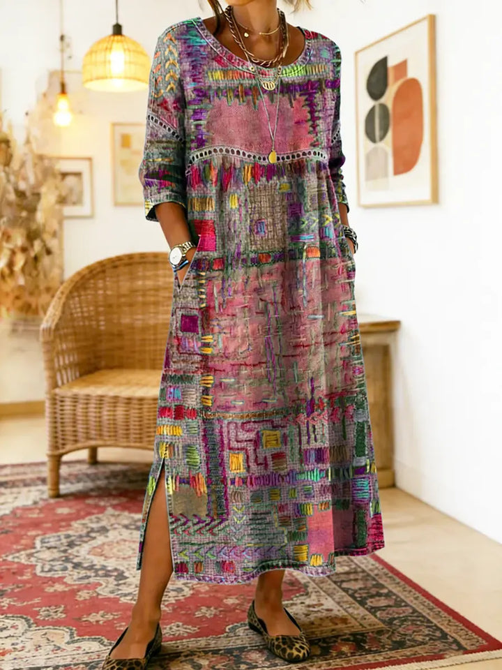 Marjan | Denim Dress with Unique Print