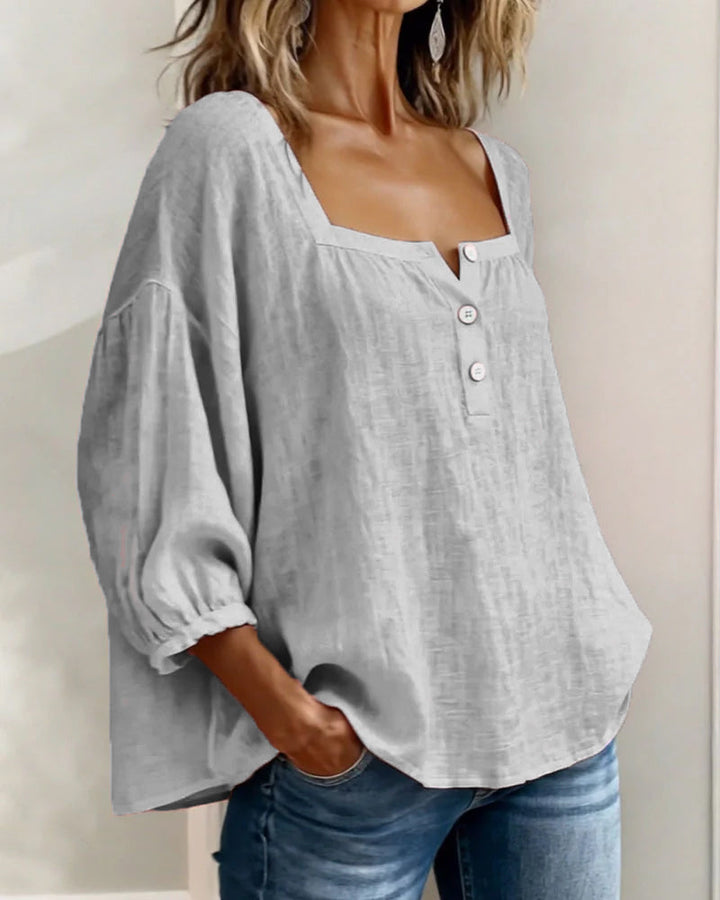 Elina | Elegant Square Collar Blouse