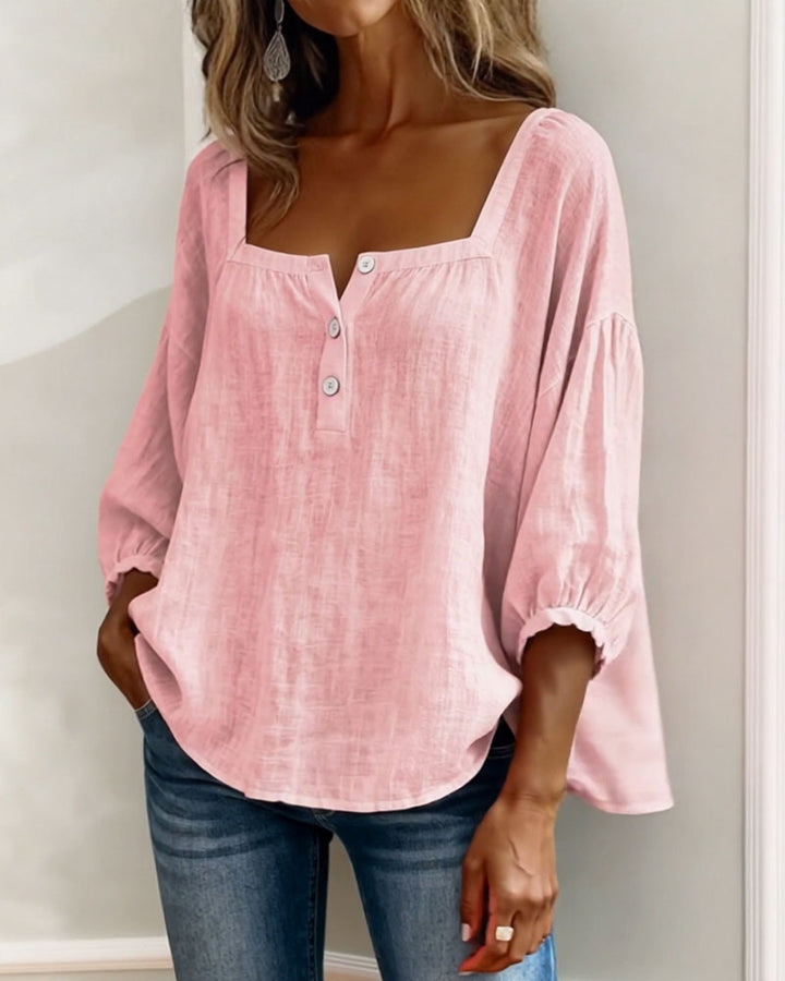 Elina | Elegant Square Collar Blouse