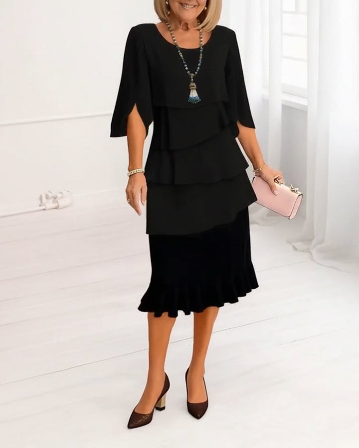 Charlotte™ | Elegant Midi Dress with Split Sleeves