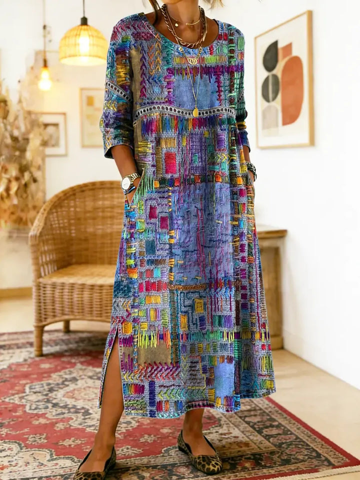 Marjan | Denim Dress with Unique Print