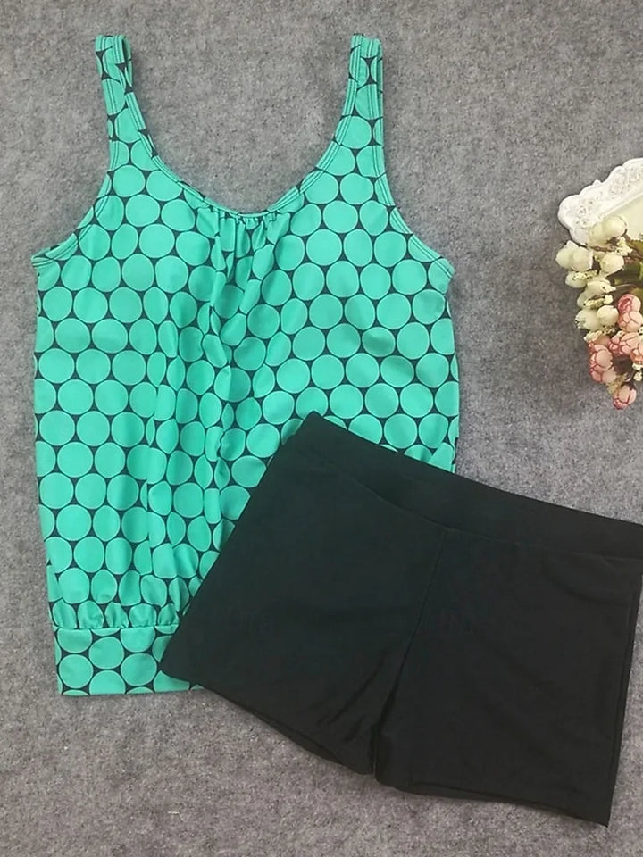 Punto | Polka Dot Tankini Set That Covers the Tummy with Swim Shorts