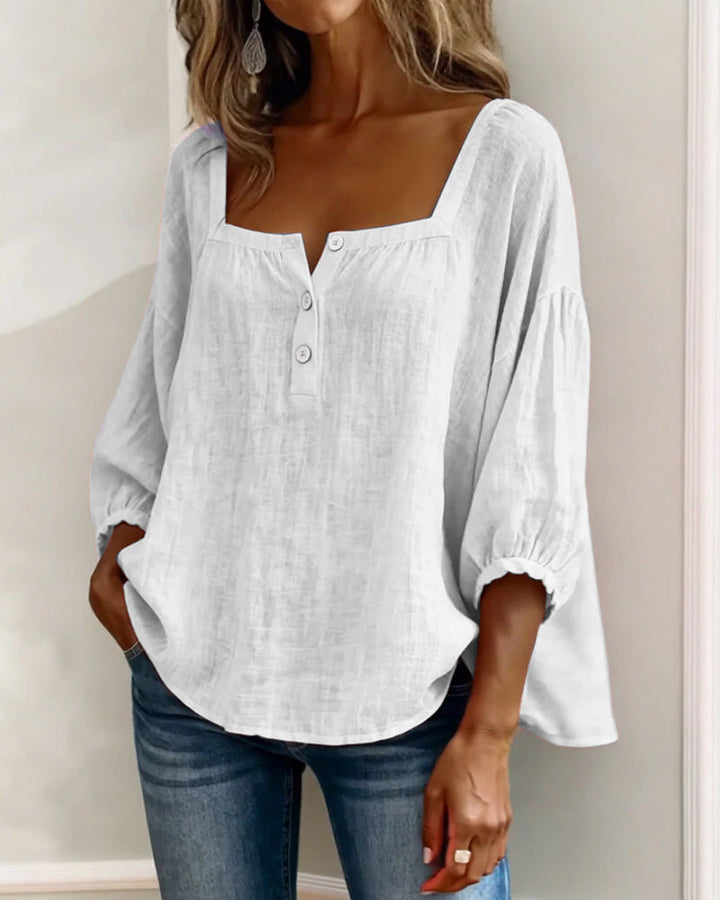 Elina | Elegant Square Collar Blouse