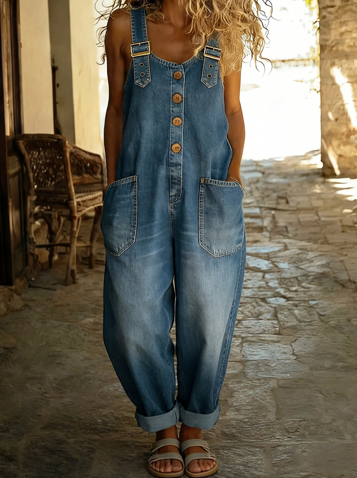 Juul | Denim Jumpsuit with Adjustable Straps