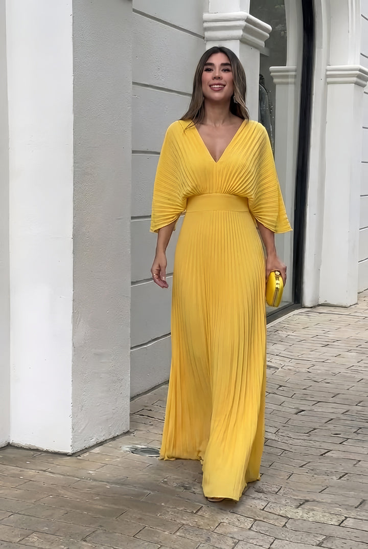 Stephanie™ | Elegant Pleated Maxi Dress