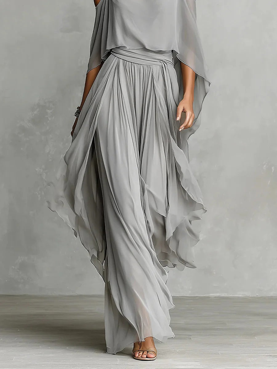 Isabella | Complete gray set with strap top and light pants