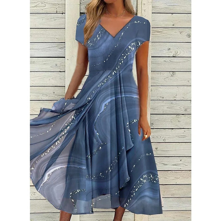 Fenella - Midi Dress with V-Neck