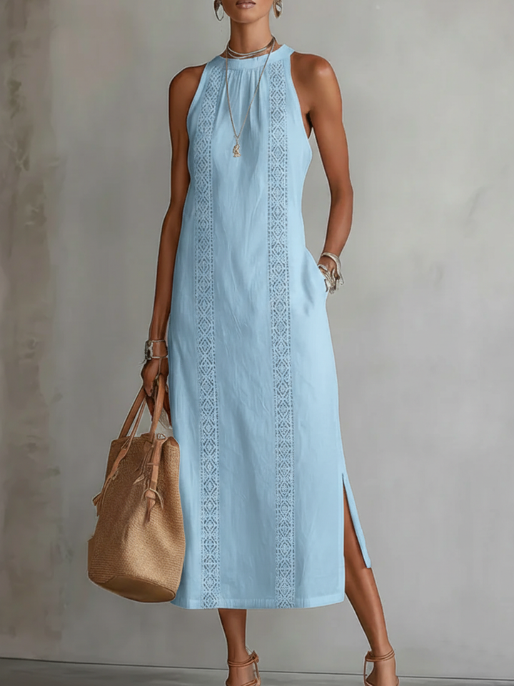 Francine | Linen Midi Dress with Collar