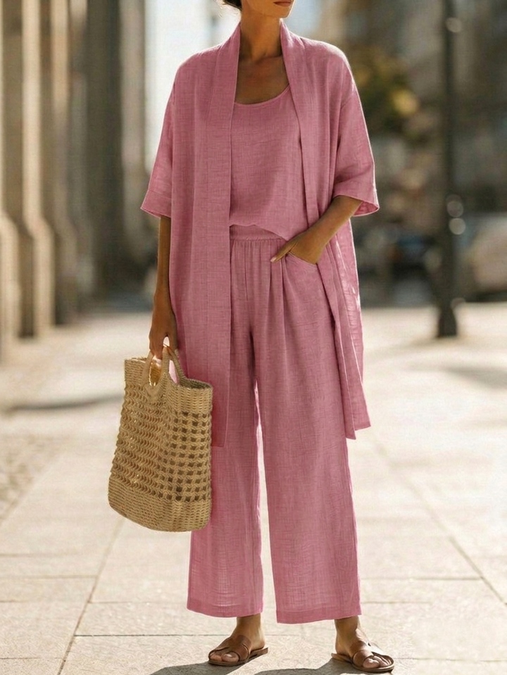 Isabella™ | Effortless Three-Piece Linen-Cotton Set