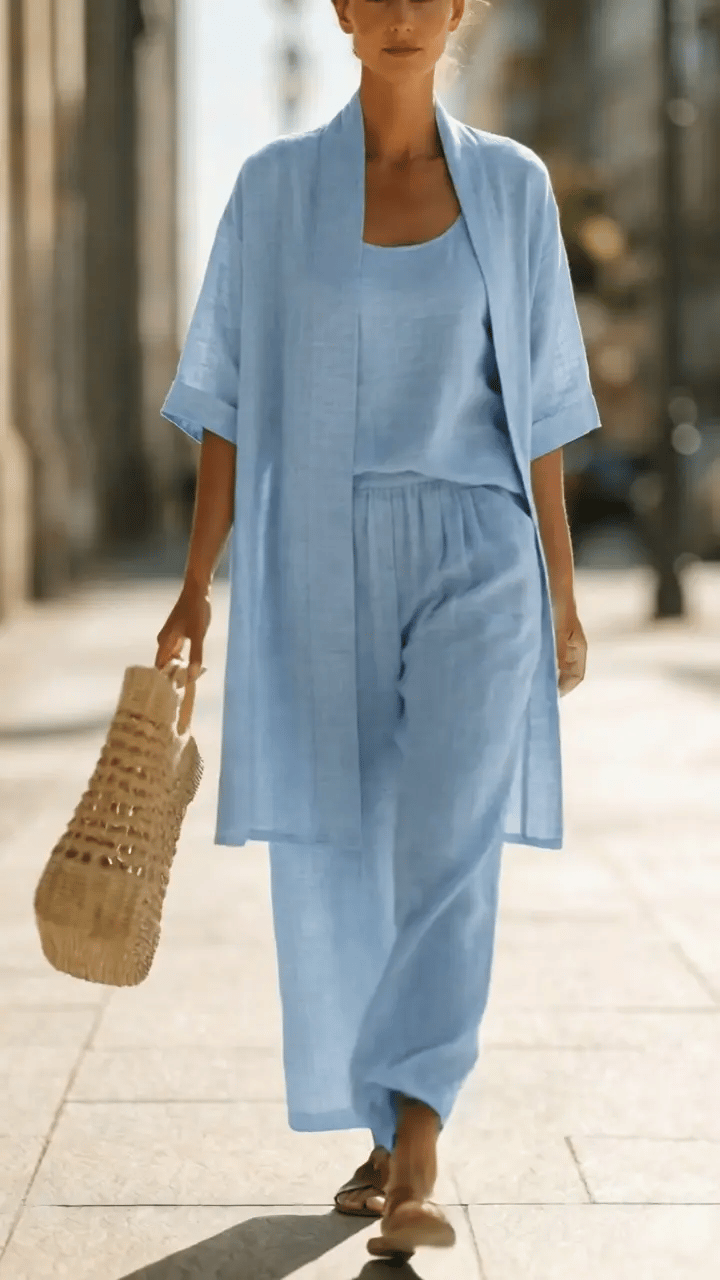 Isabella™ | Effortless Three-Piece Linen-Cotton Set