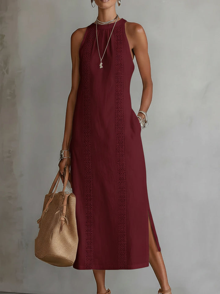 Francine | Linen Midi Dress with Collar