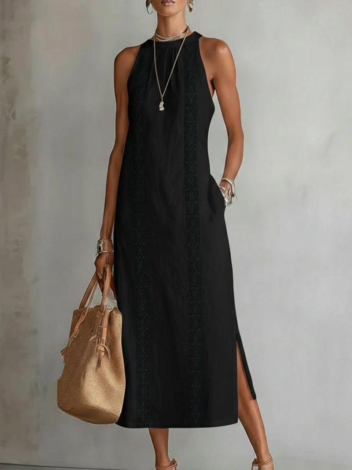 Francine | Linen Midi Dress with Collar