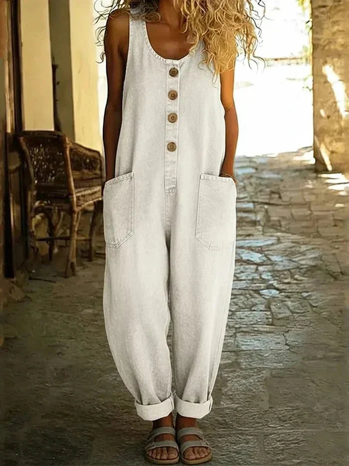Liva | Cotton Denim Overall, Vintage Style