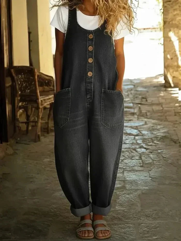Liva | Cotton Denim Overall, Vintage Style