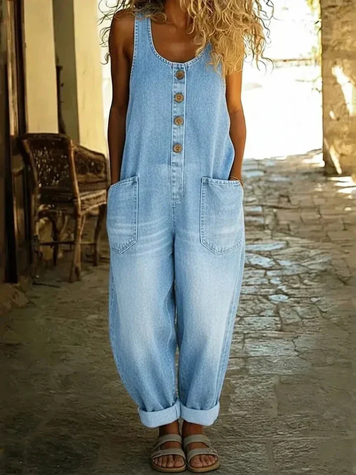 Liva | Cotton Denim Overalls, Vintage Style